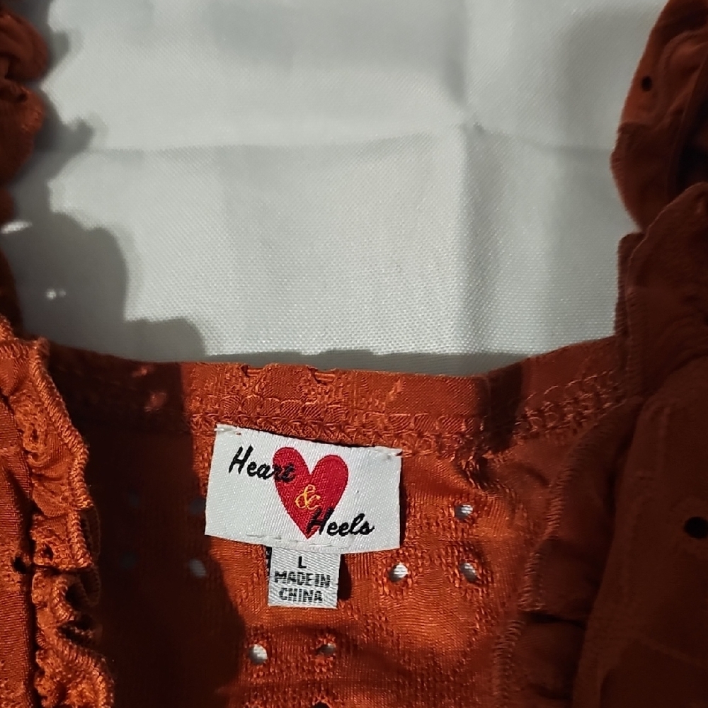 Heart & Heels Ruffled Rust Romper - Picture 3 of 9